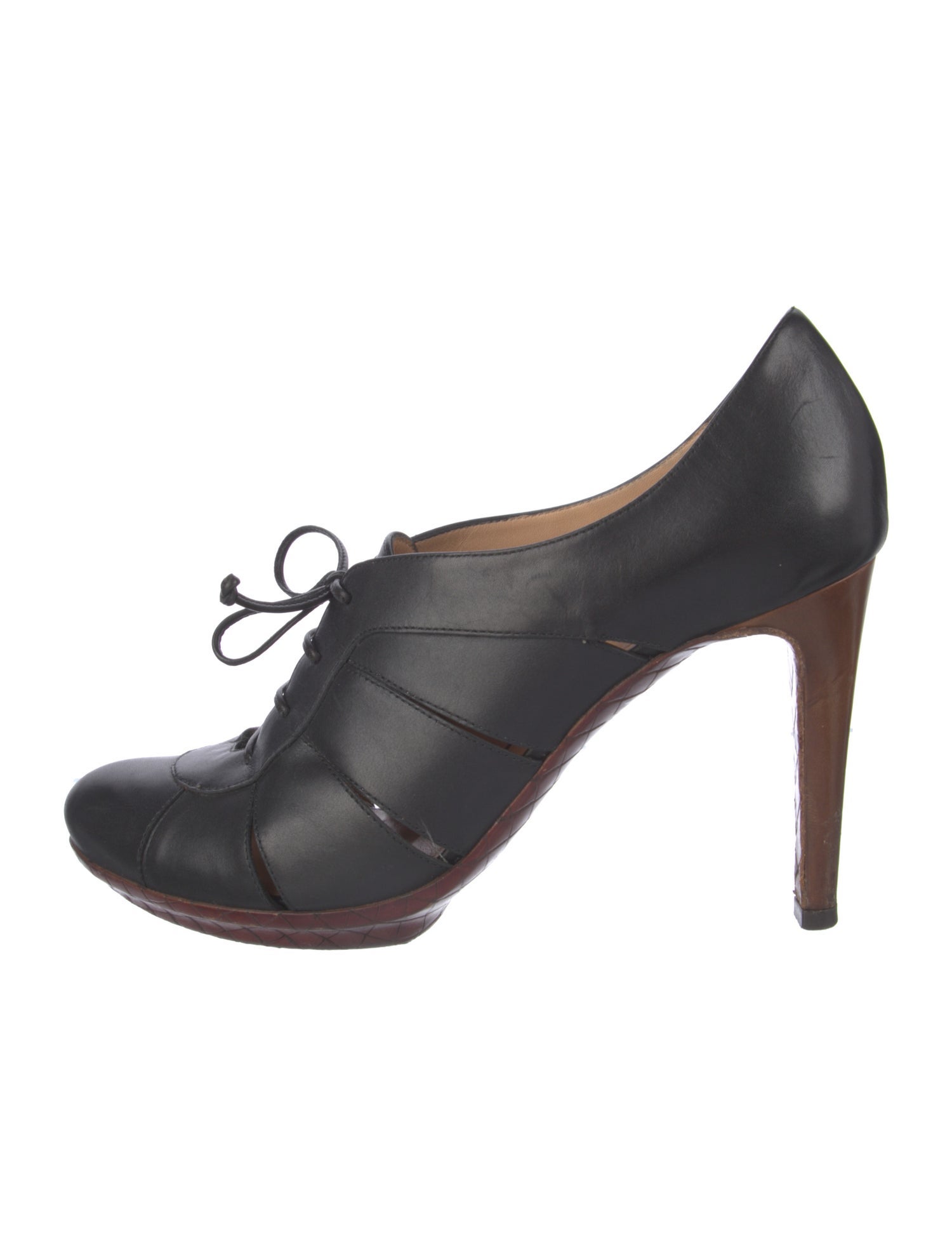 Bottega Veneta Leather Colorblock Pattern Pumps