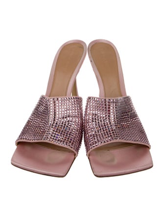 Bottega Veneta Satin Crystal Embellishments Slides