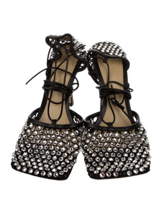 Bottega Veneta Leather Crystal Embellishments Pumps