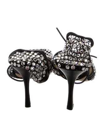Bottega Veneta Leather Crystal Embellishments Pumps