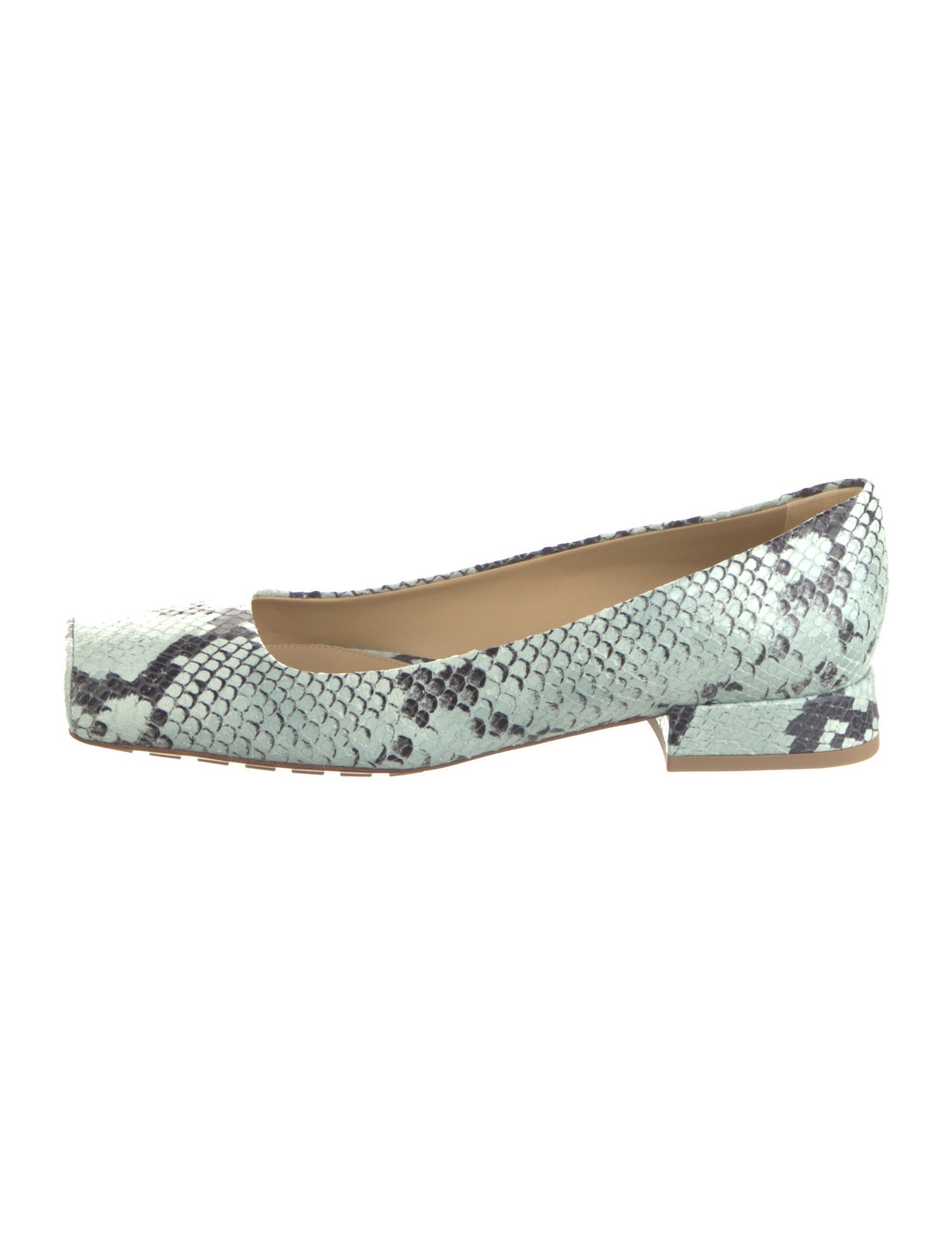 Bottega Veneta Leather Animal Print Ballet Flats