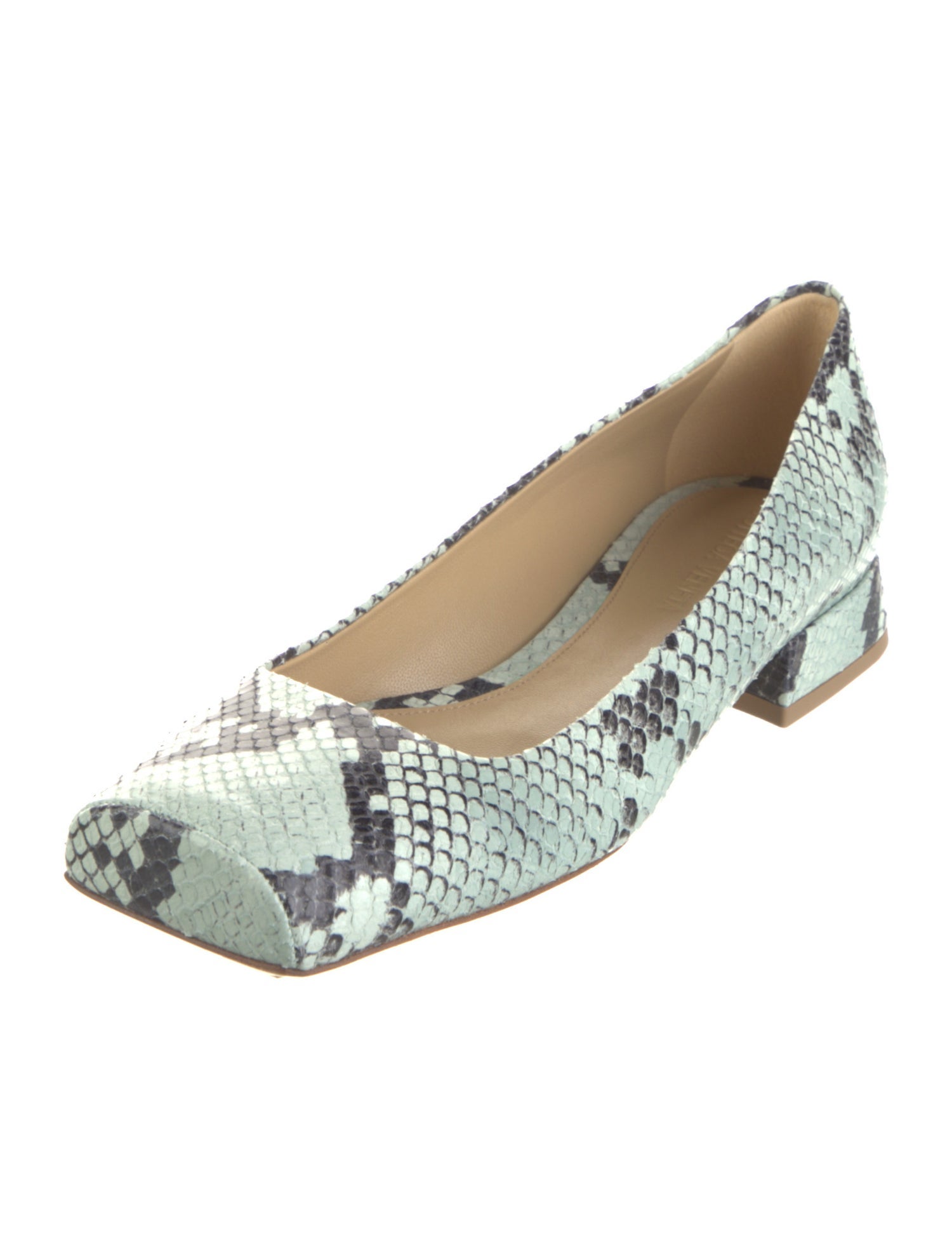 Bottega Veneta Leather Animal Print Ballet Flats