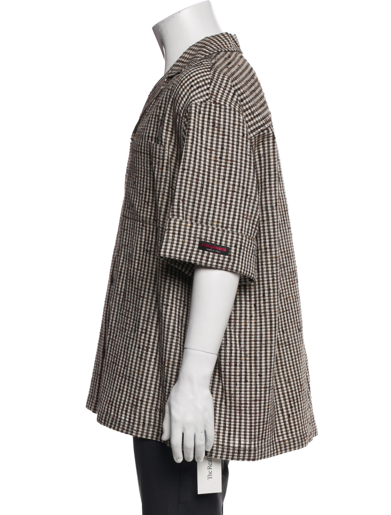 Bottega Veneta Plaid Print Short Sleeve Shirt w/ Tags