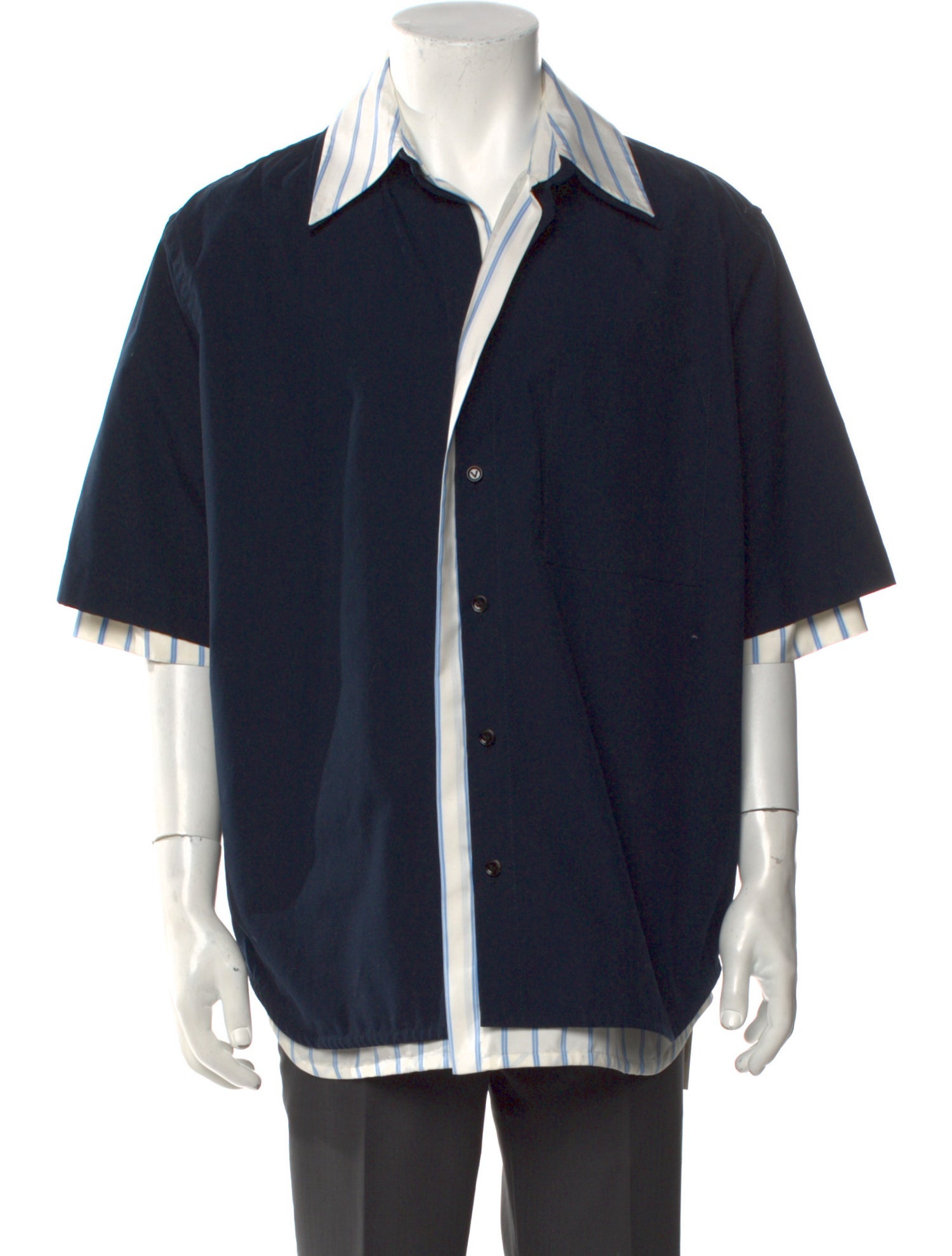 Bottega Veneta Striped Three-Quarter Sleeve Shirt