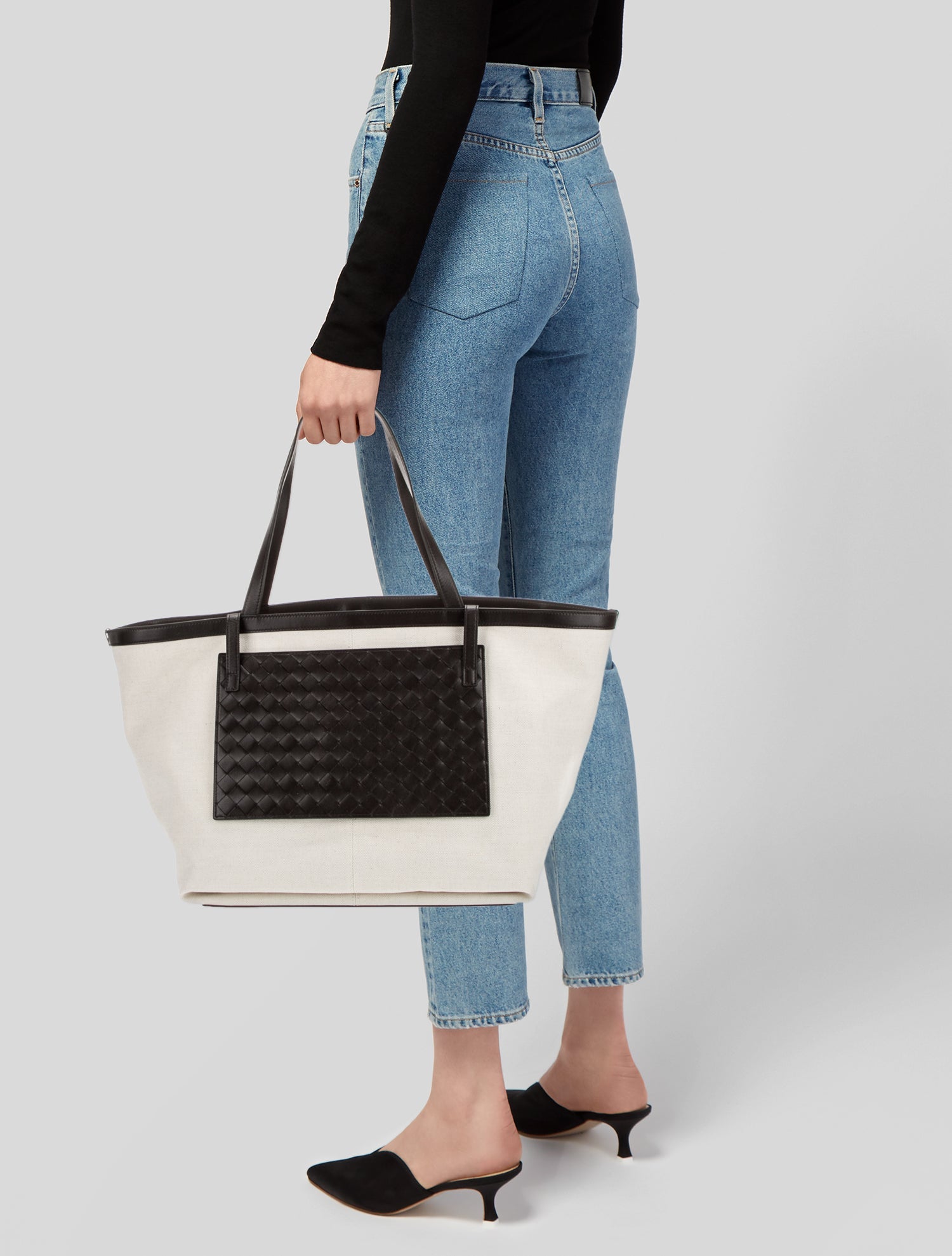 Bottega Veneta Canvas Flip Flap Large