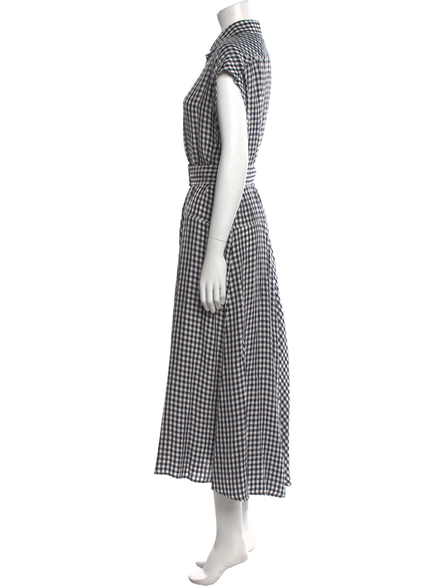 Bottega Veneta Plaid Print Long Dress