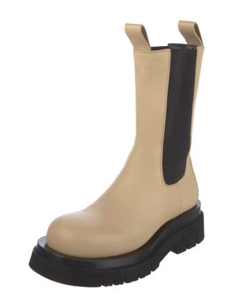 Bottega Veneta Leather Colorblock Pattern Chelsea Boots