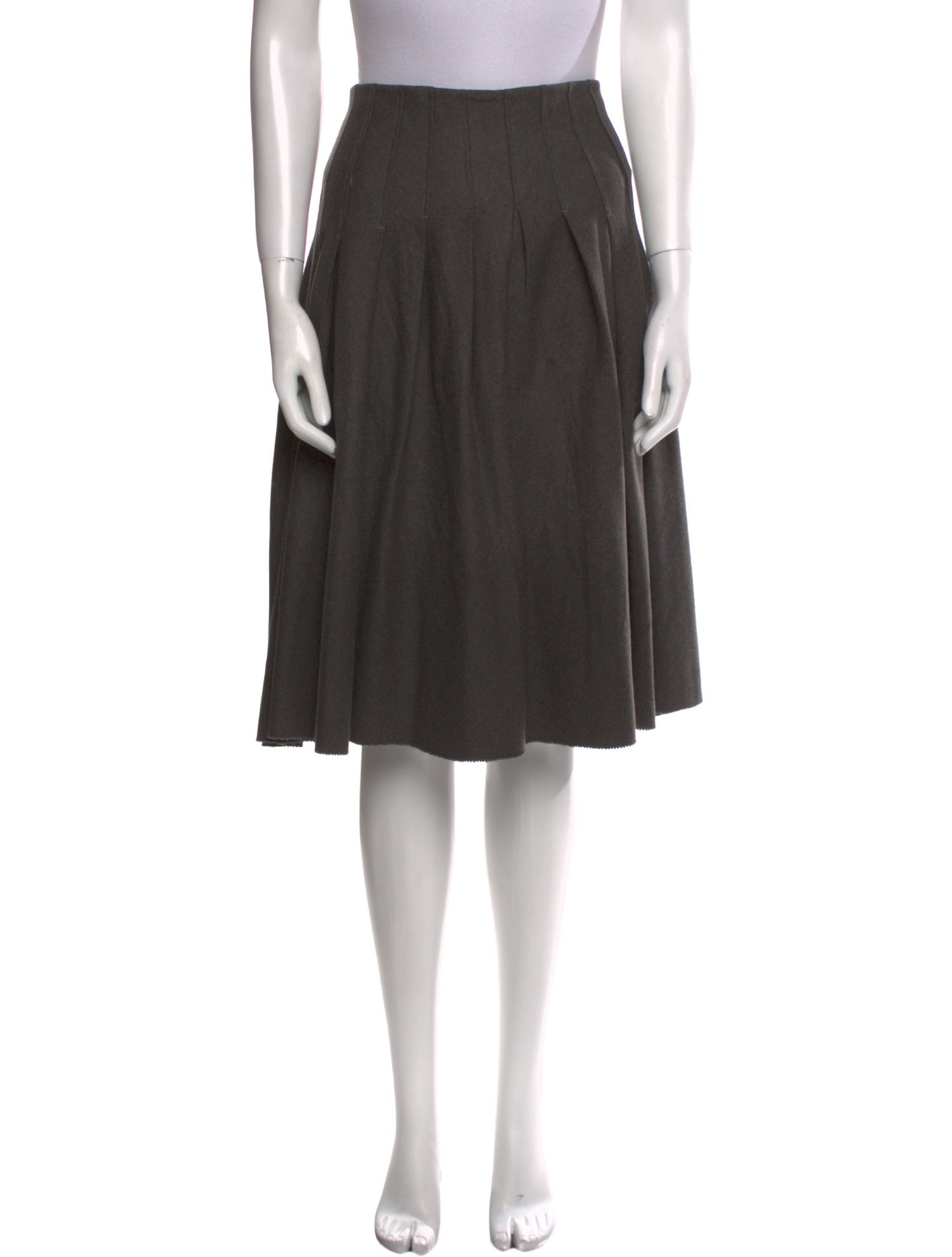 Bottega Veneta Pleated Accents Knee-Length Skirt