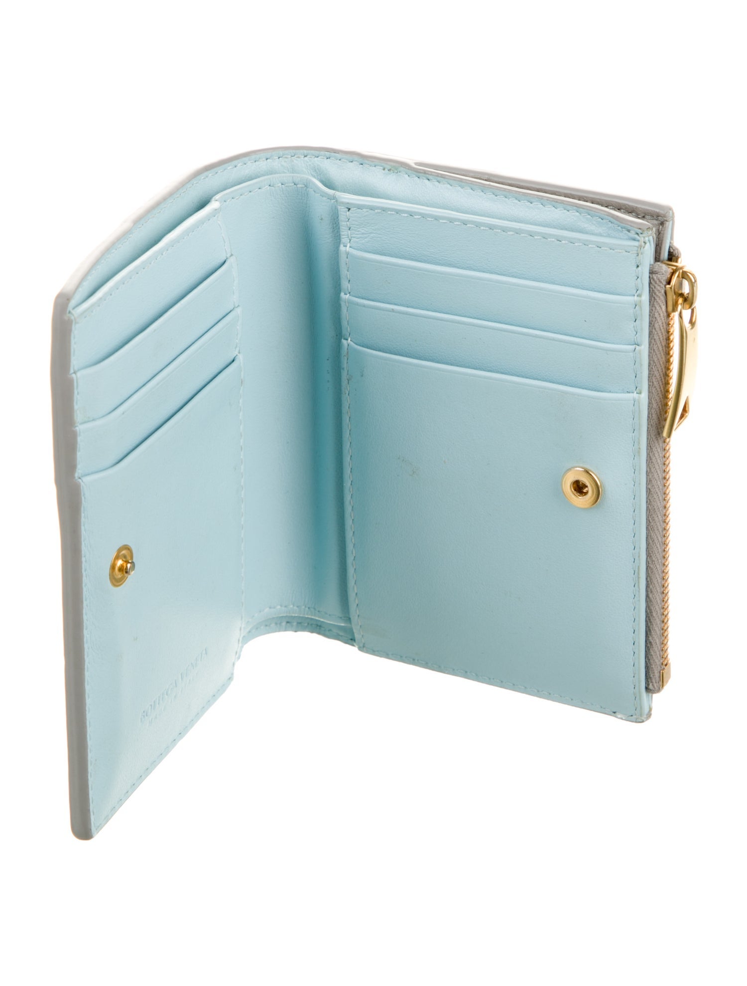 Bottega Veneta Intrecciato Weave Leather Compact Wallet