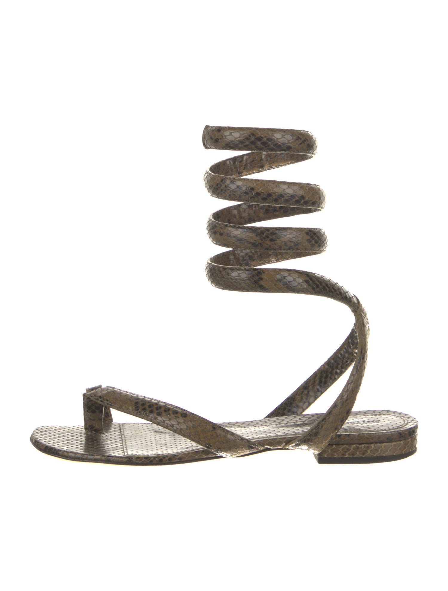 Bottega Veneta Snakeskin Animal Print Gladiator Sandals