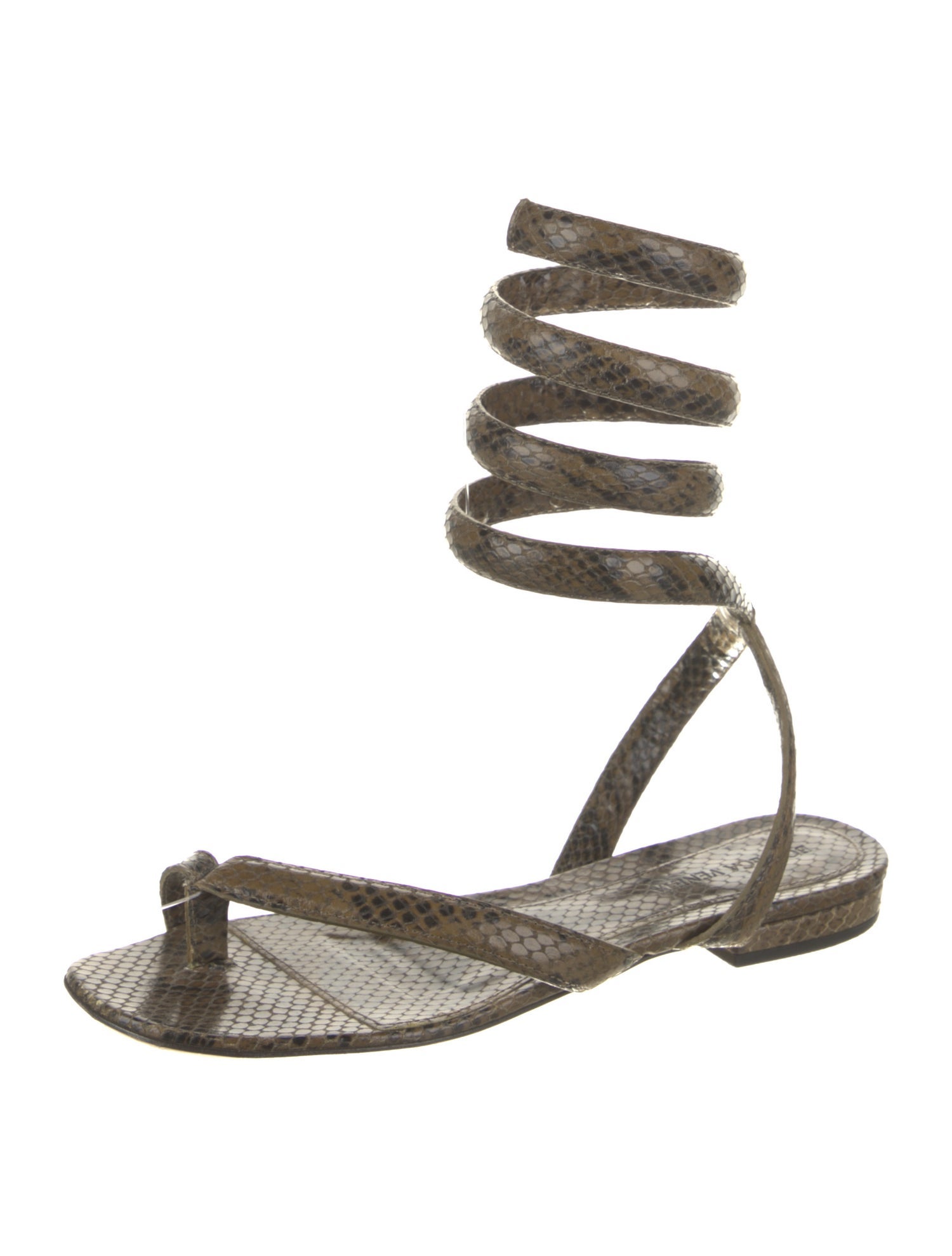 Bottega Veneta Snakeskin Animal Print Gladiator Sandals