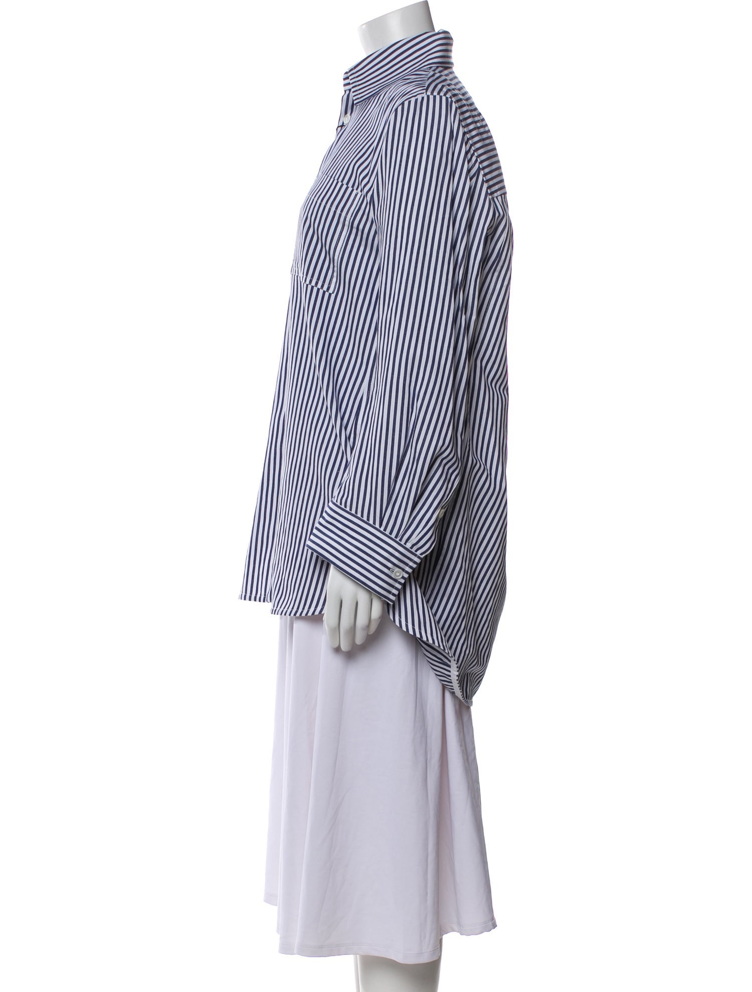 Bottega Veneta Striped Long Sleeve Button-Up Top w/ Tags