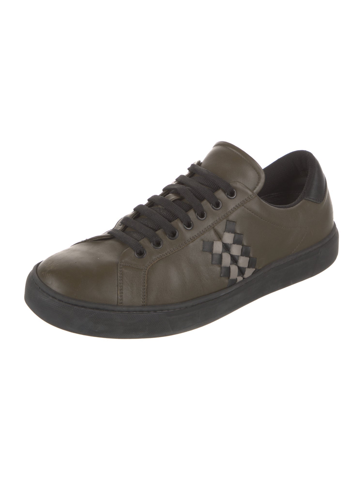 Bottega Veneta Intrecciato Weave Leather Sneakers
