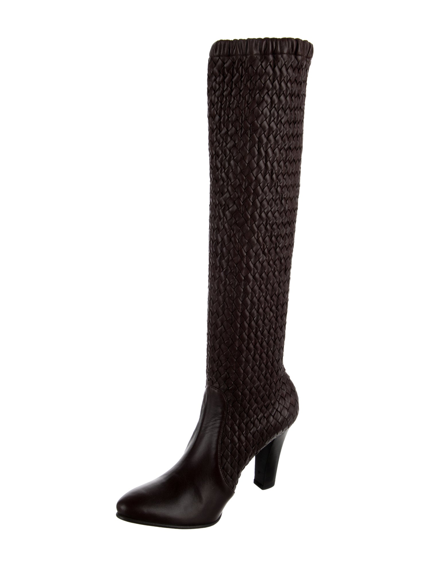Bottega Veneta Intrecciato Weave Leather Sock Boots