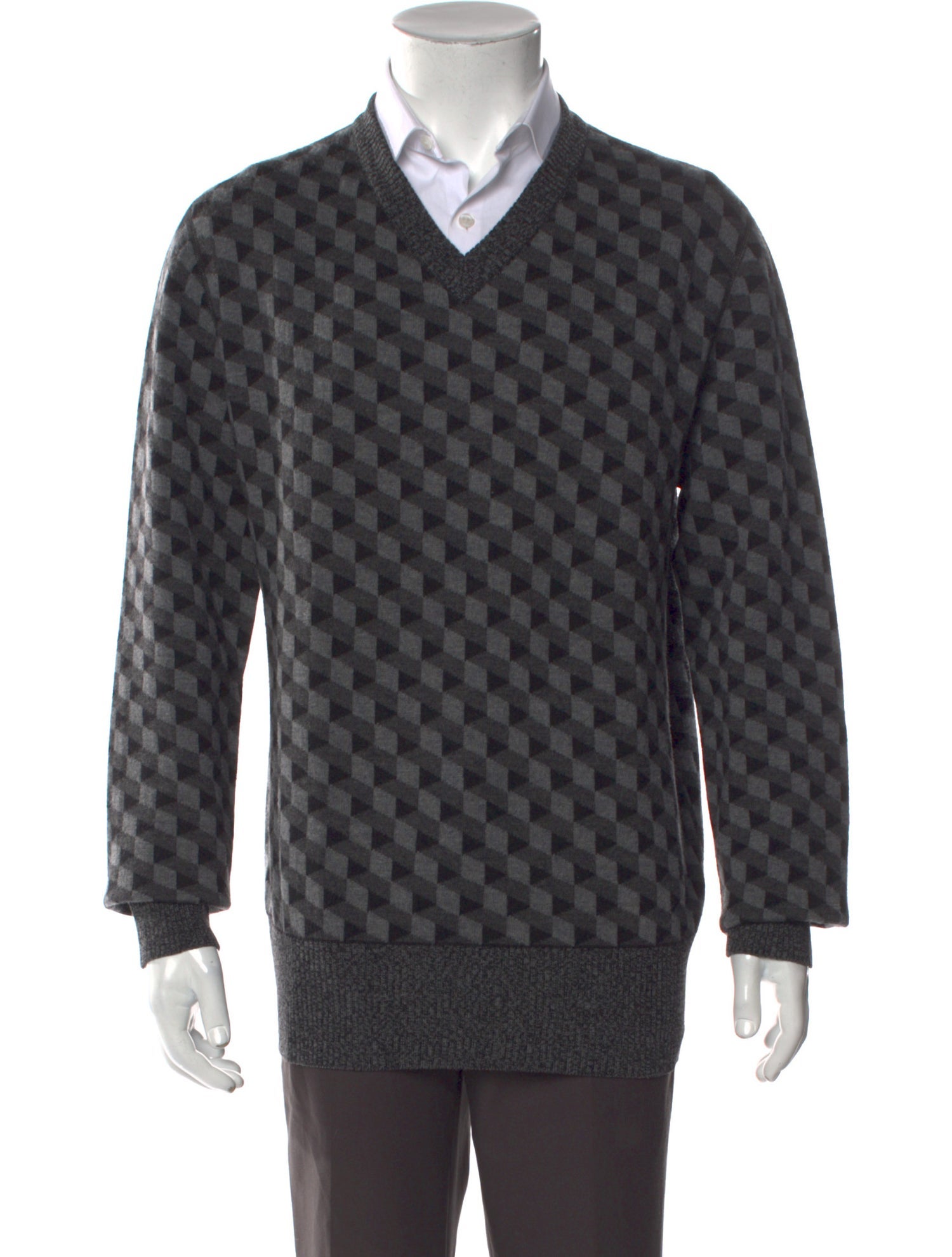 Bottega Veneta Wool Plaid Print Pullover