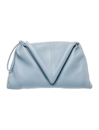 Bottega Veneta Leather Triangle Fold Clutch