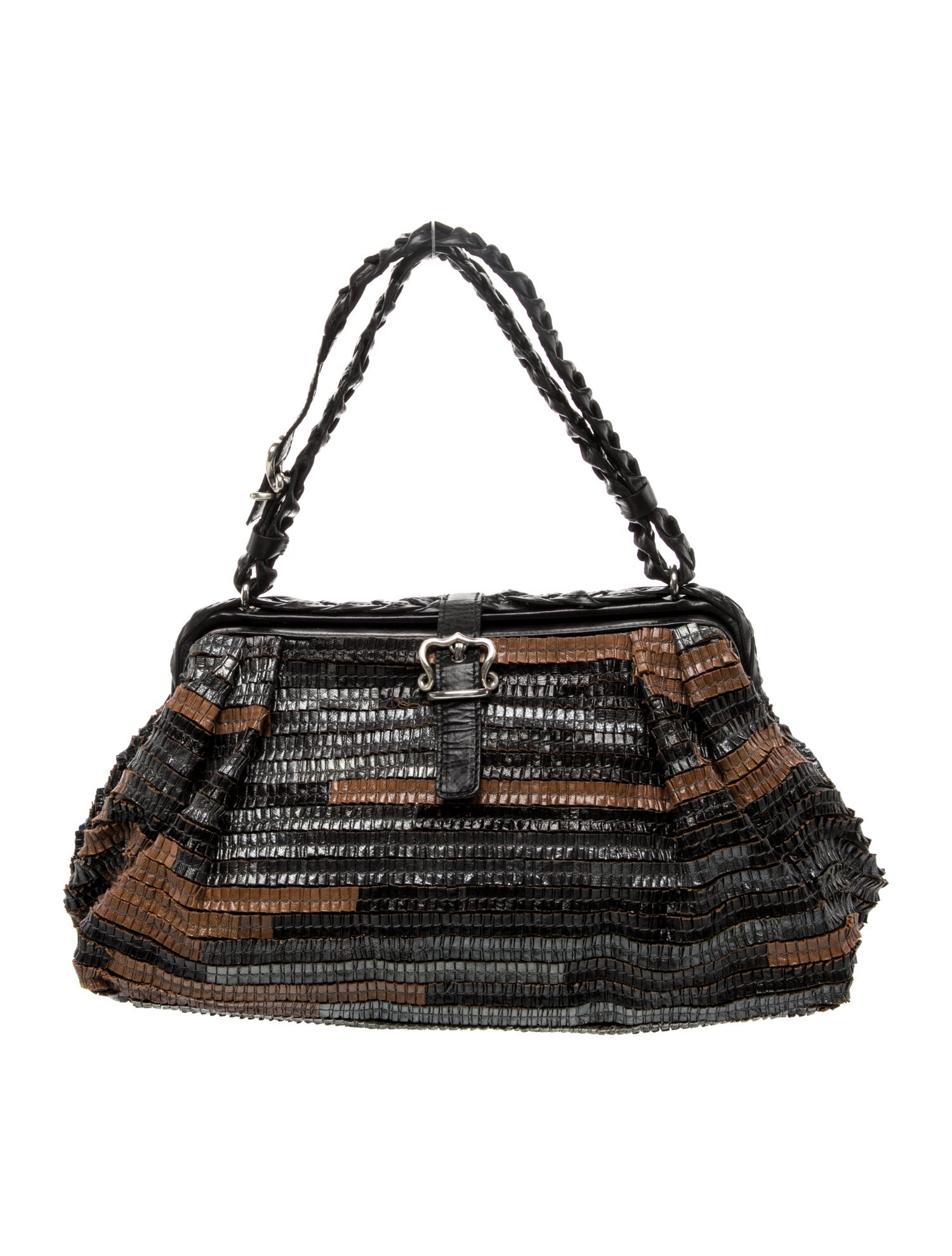 Bottega Veneta Intrecciato Vintage Frame Handle Bag Vintage