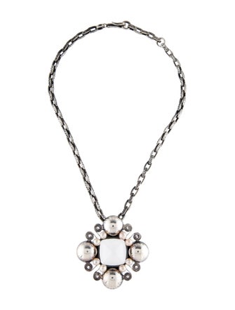 Bottega Veneta Pearl & Quartz Pendant Necklace