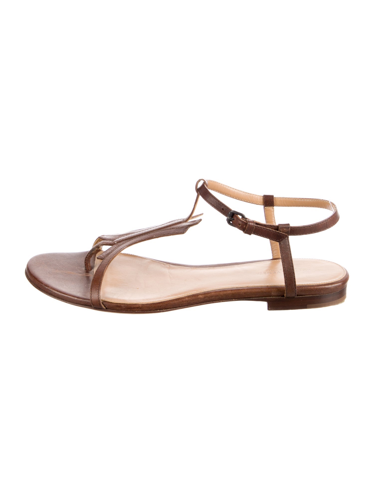 Bottega Veneta Leather T-Strap Sandals