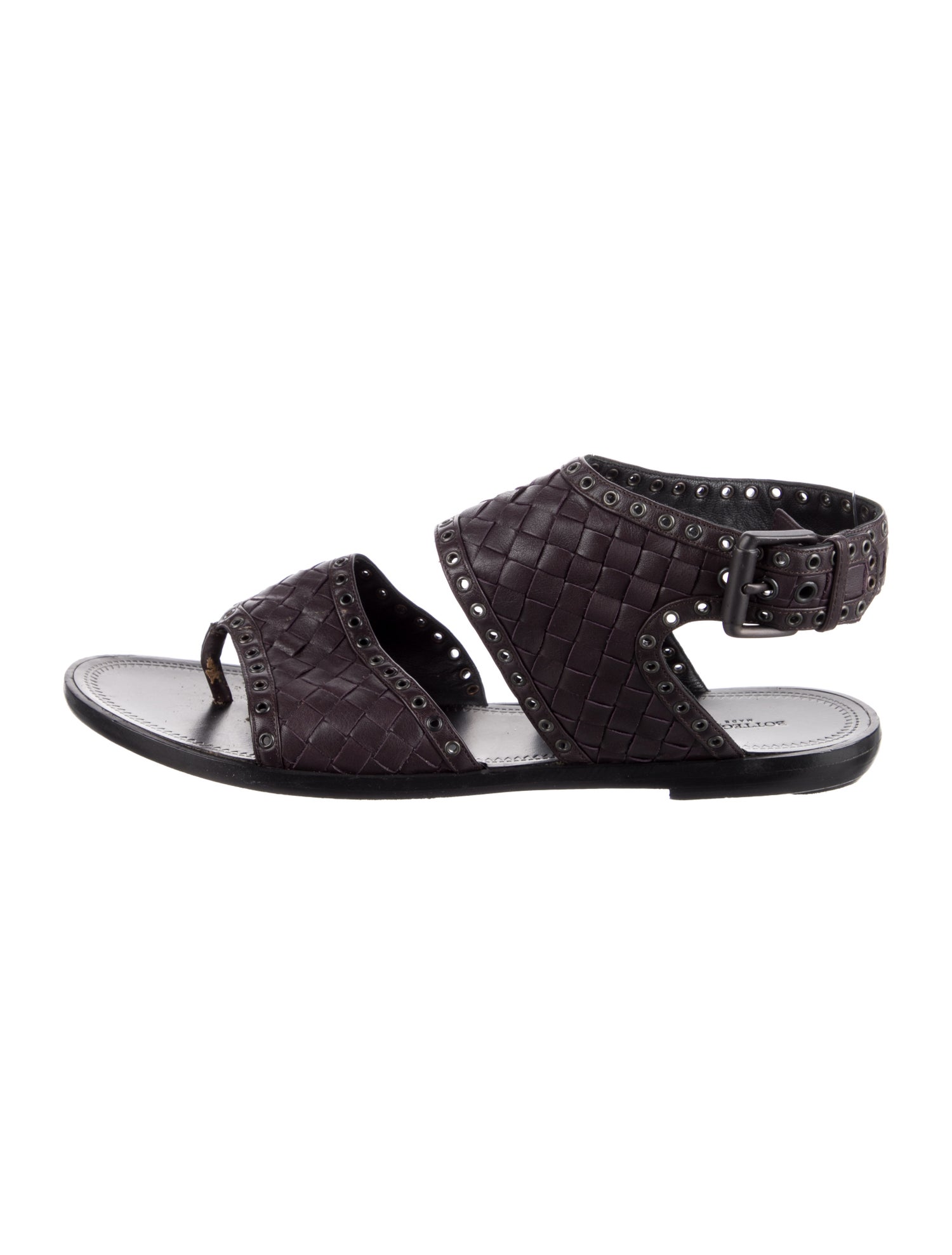 Bottega Veneta Intrecciato Weave Leather Slingback Sandals