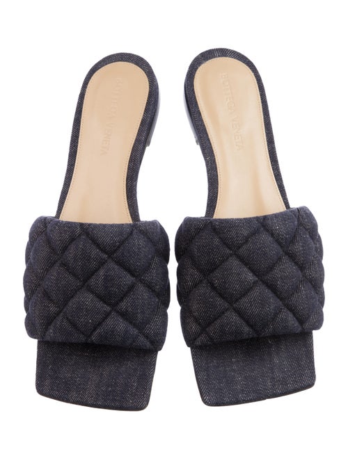 Bottega Veneta Quilted Pattern Denim Slides