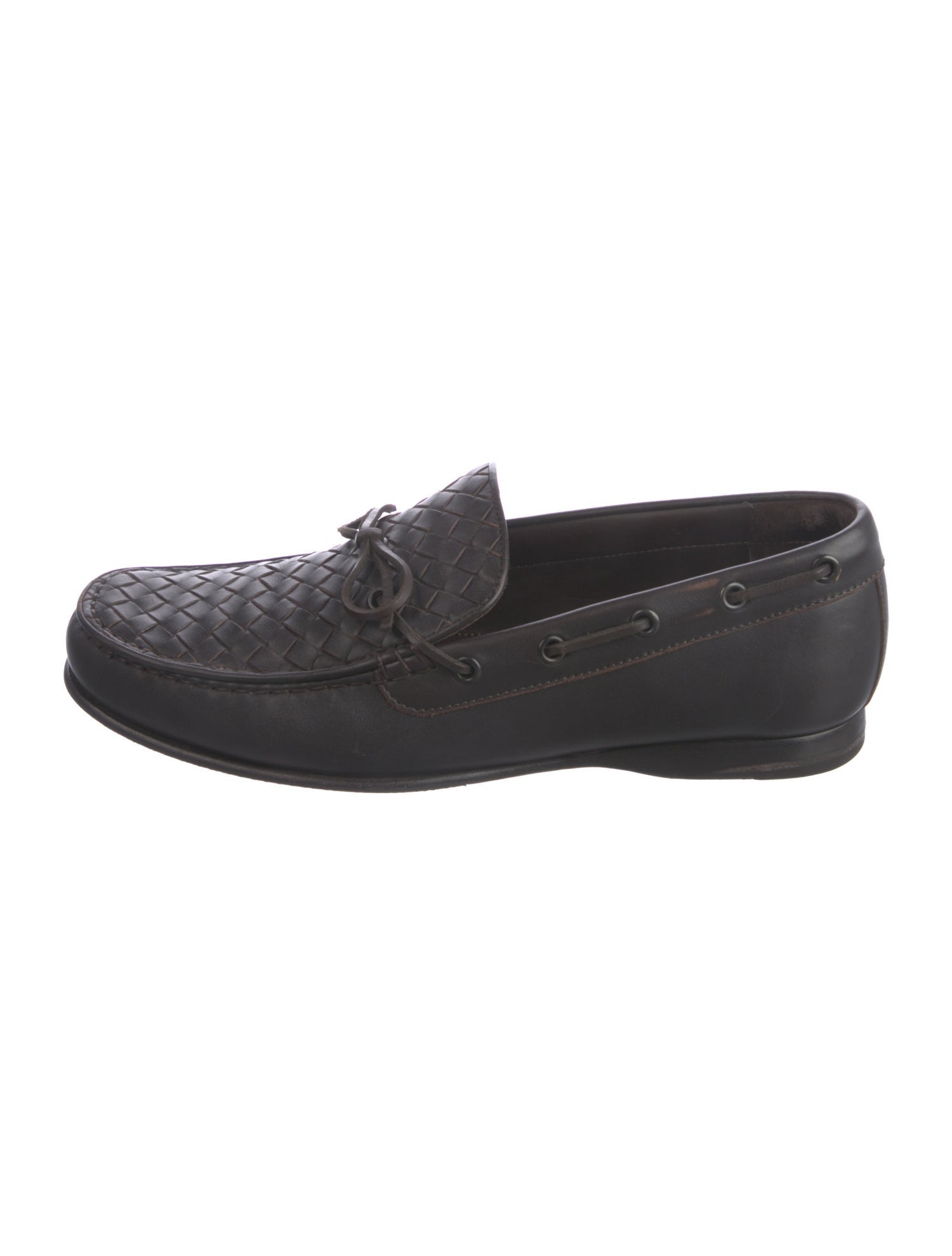 Bottega Veneta Intrecciato Weave Leather Loafers