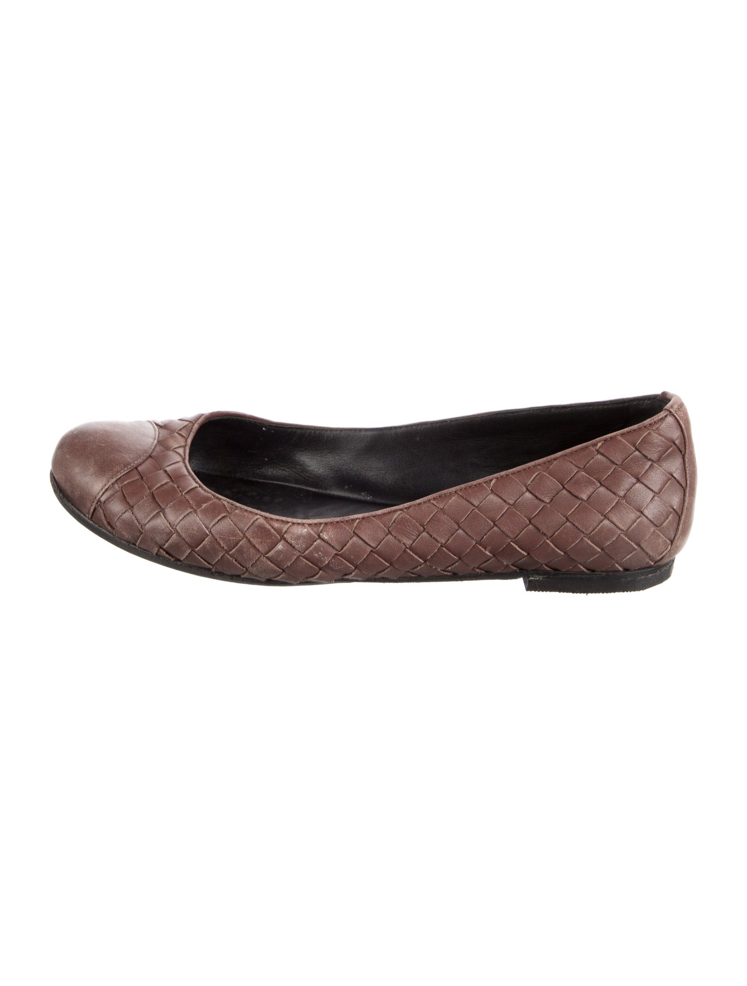 Bottega Veneta Intrecciato Weave Leather Ballet Flats