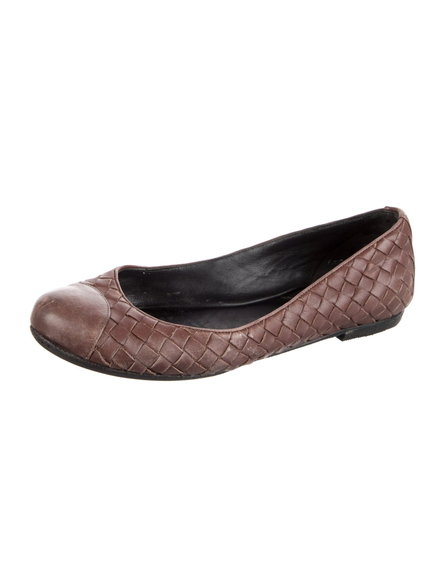 Bottega Veneta Intrecciato Weave Leather Ballet Flats