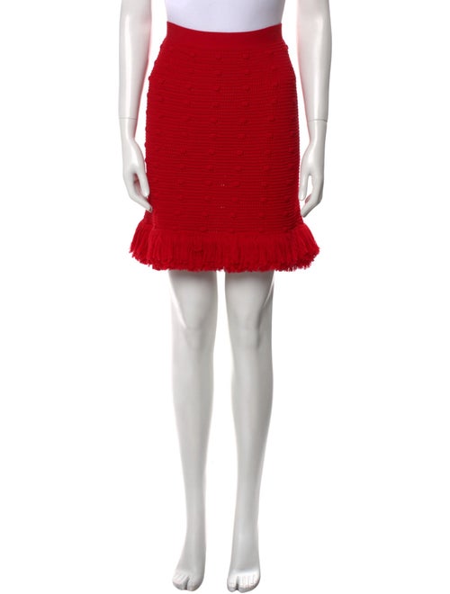 Bottega Veneta Fringe Trim Accent Knee-Length Skirt