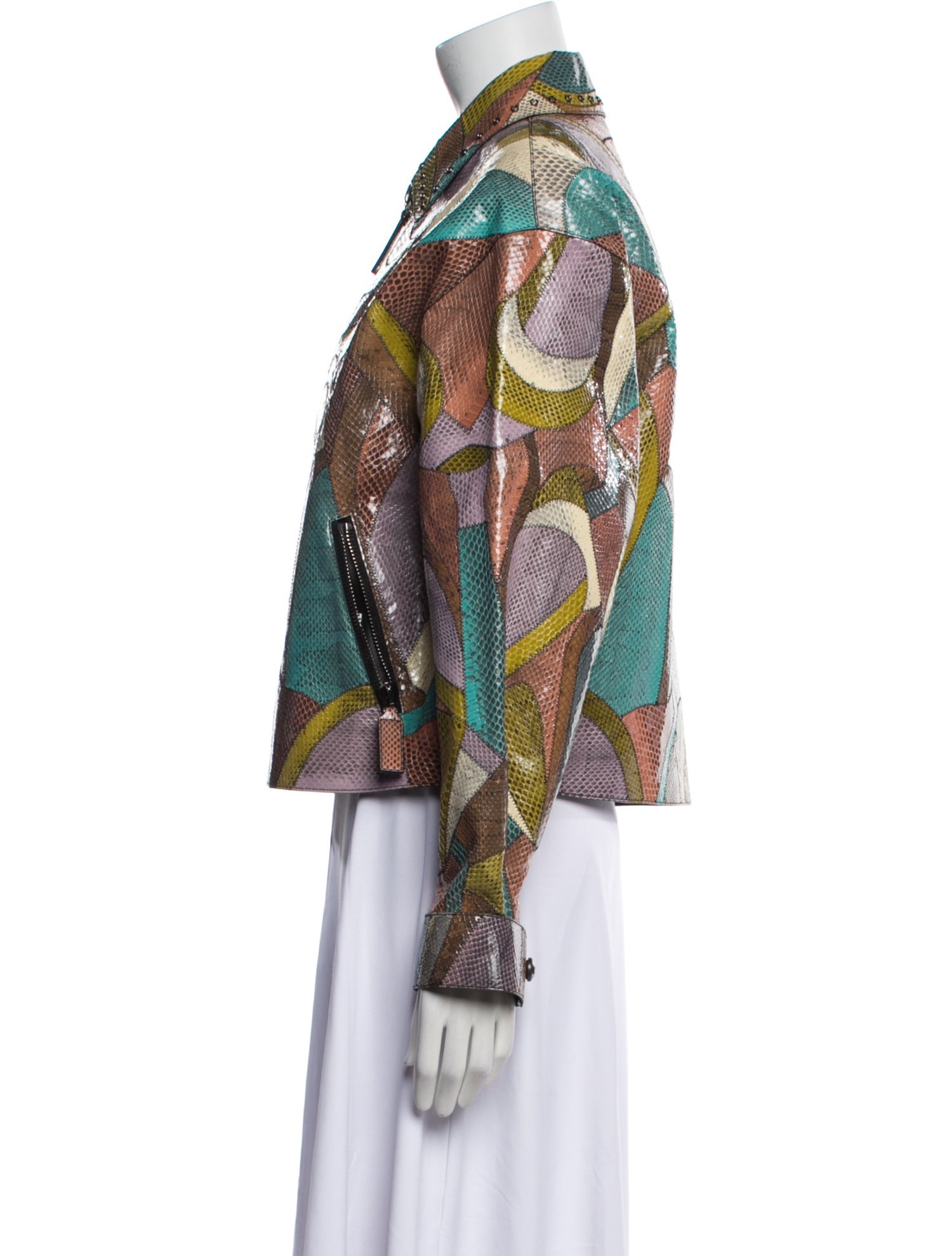 Bottega Veneta Lamb Leather Printed Evening Jacket w/ Tags