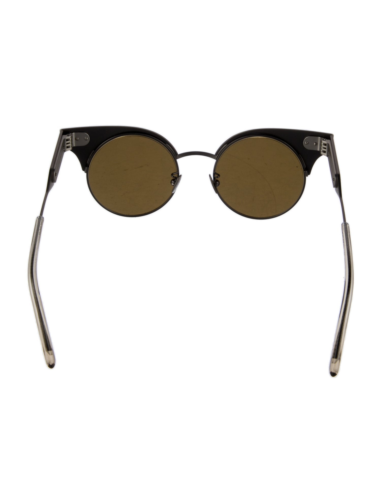 Bottega Veneta Intrecciato Weave Round Sunglasses