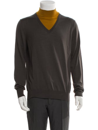 Bottega Veneta Merino Wool Colorblock Pattern Pullover