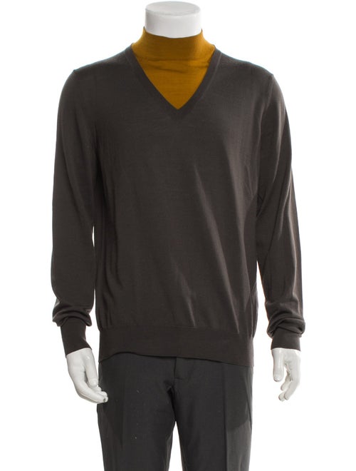 Bottega Veneta Merino Wool Colorblock Pattern Pullover