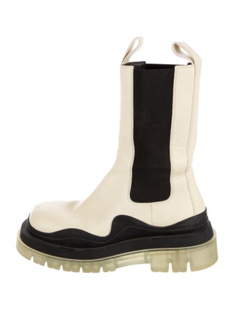 Bottega Veneta Leather Colorblock Pattern Chelsea Boots