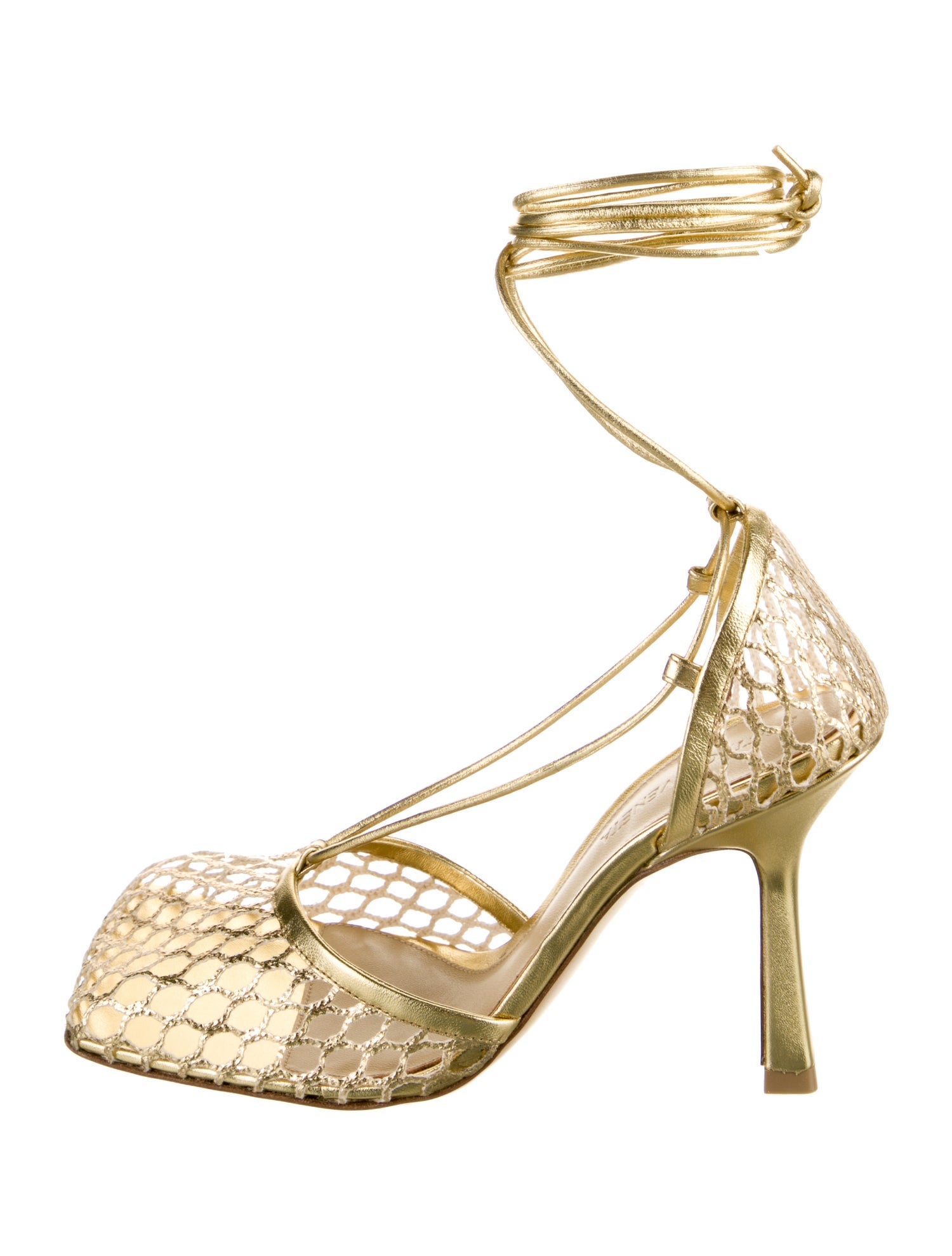 Bottega Veneta Leather Mesh Accents Sandals