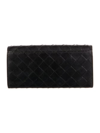 Bottega Veneta Intrecciato Weave Leather Continental Wallet