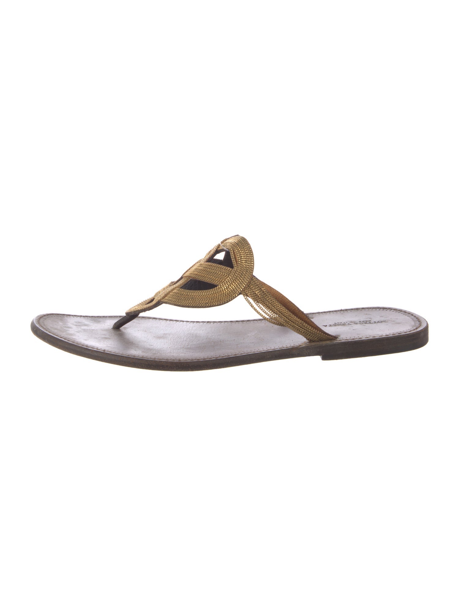 Bottega Veneta Leather Glitter Accents Slides