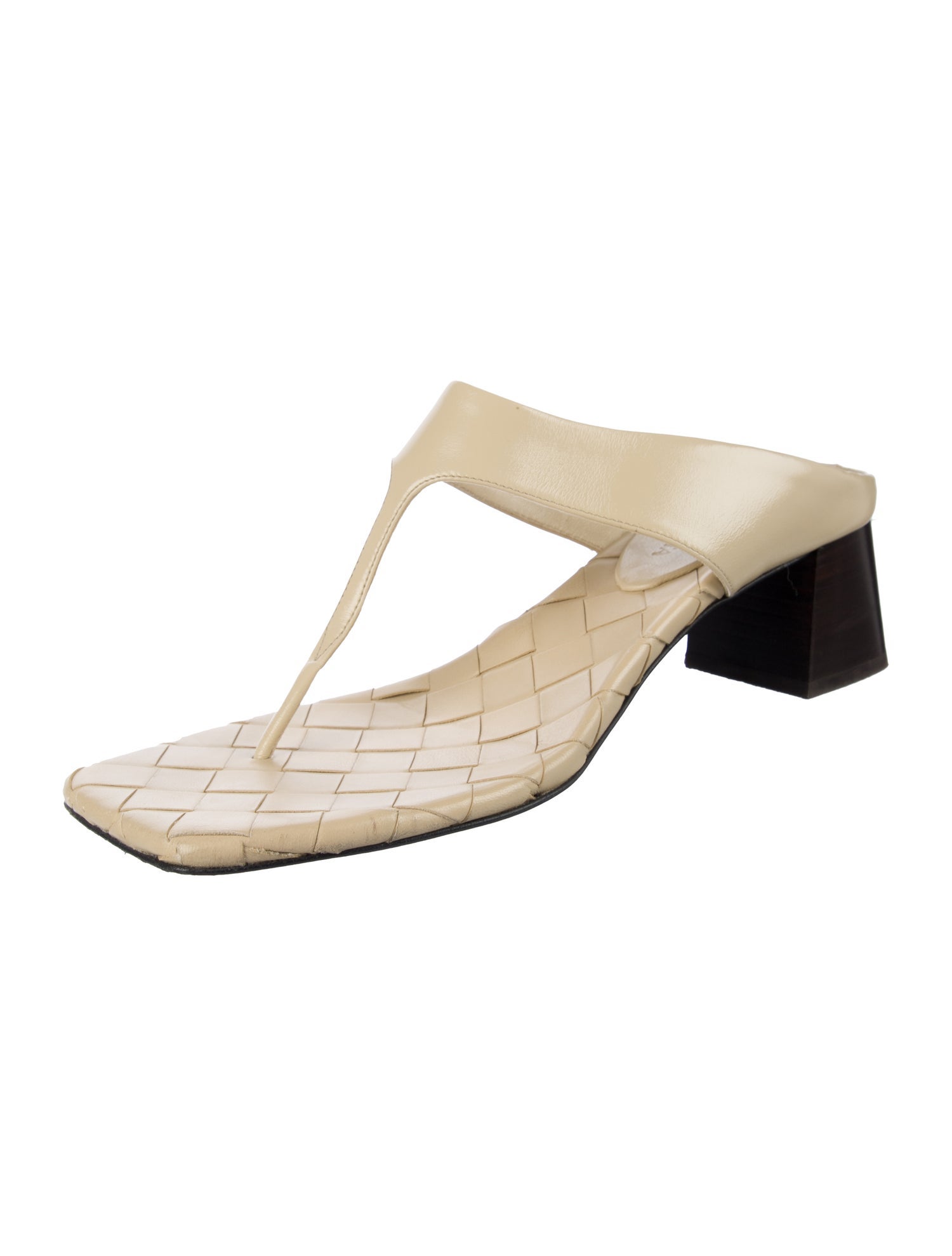 Bottega Veneta Leather T-Strap Sandals
