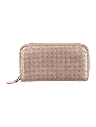 Bottega Veneta Intrecciato Weave Leather Continental Wallet