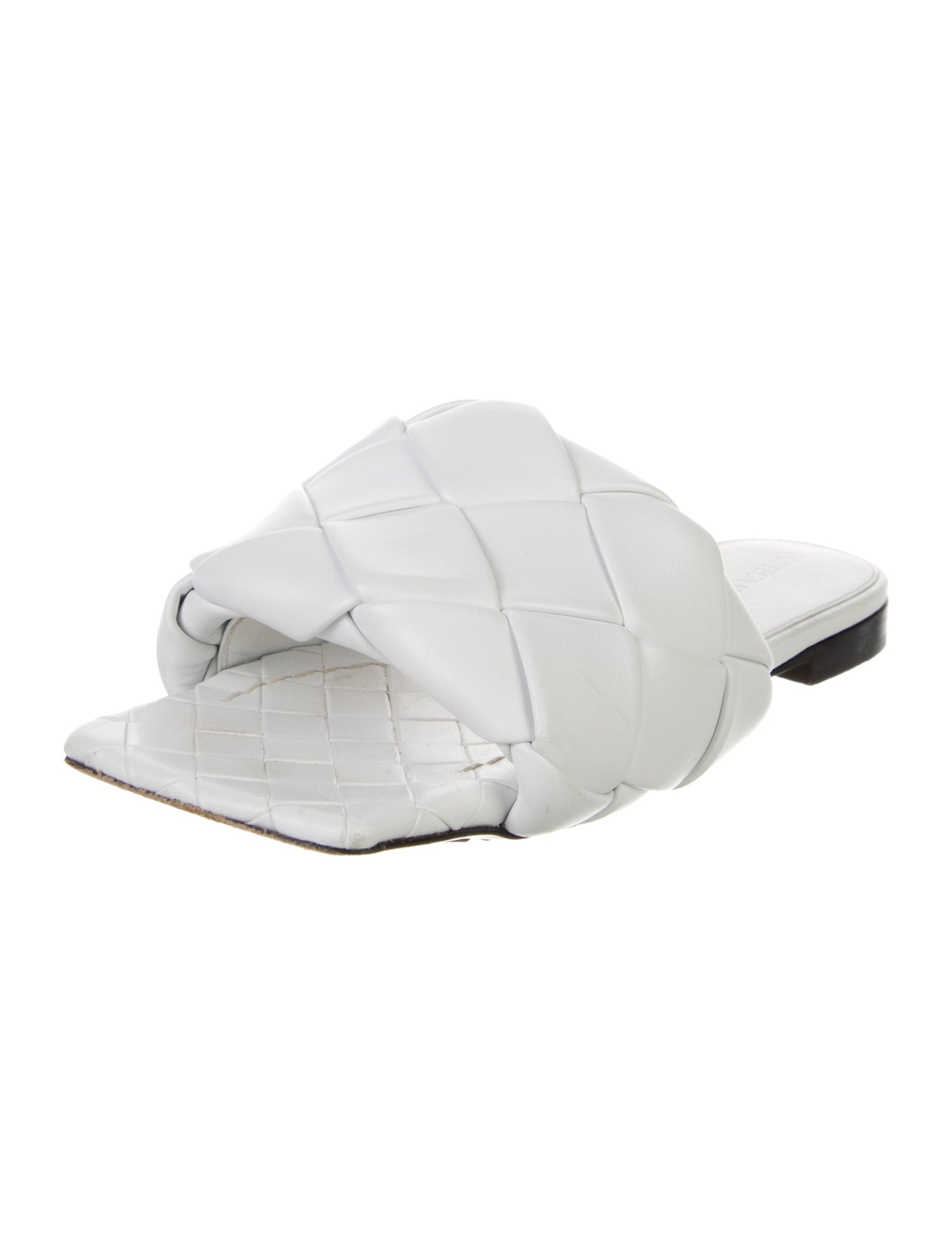 Bottega Veneta Intrecciato Weave Leather Slides
