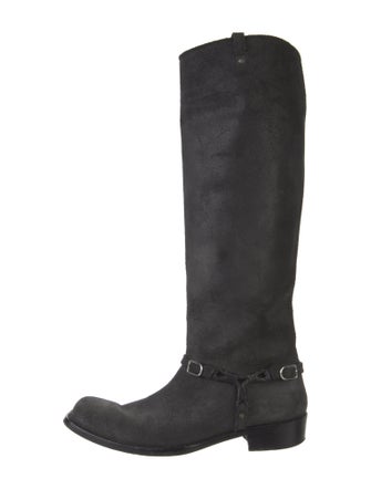 Bottega Veneta Intrecciato Weave Suede Riding Boots
