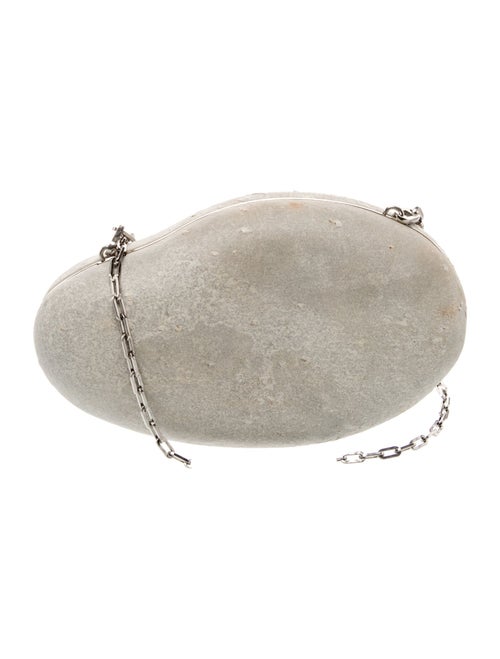 Bottega Veneta Frame Chain Clutch Pebble Rock Mini