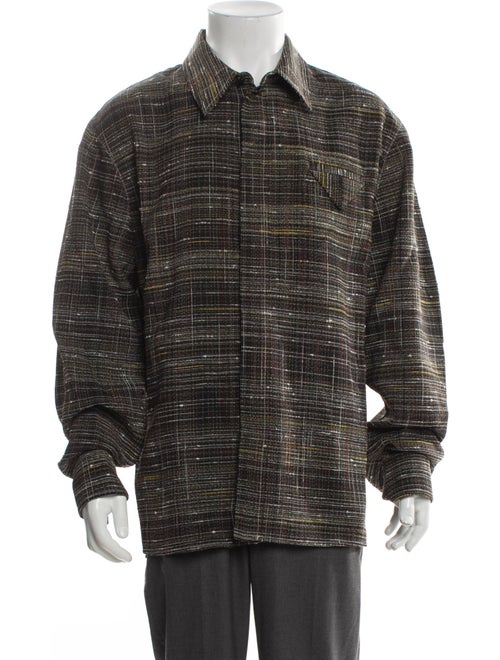 Bottega Veneta Plaid Print Trucker Jacket