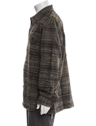 Bottega Veneta Plaid Print Trucker Jacket
