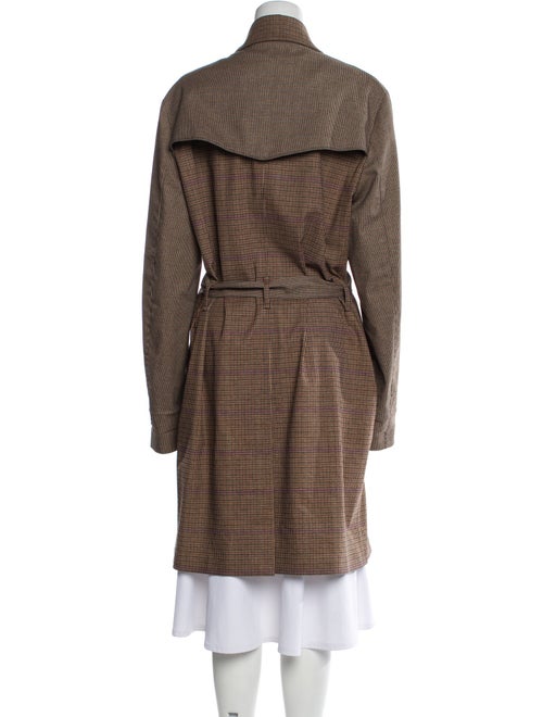 Bottega Veneta Plaid Print Trench Coat