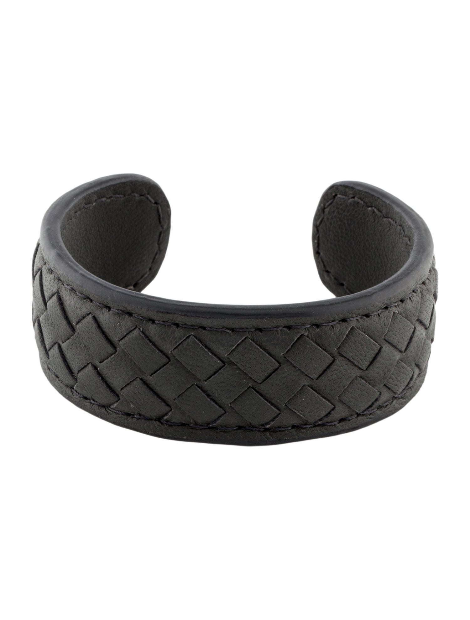 Bottega Veneta Leather Intrecciato Cuff Bracelet