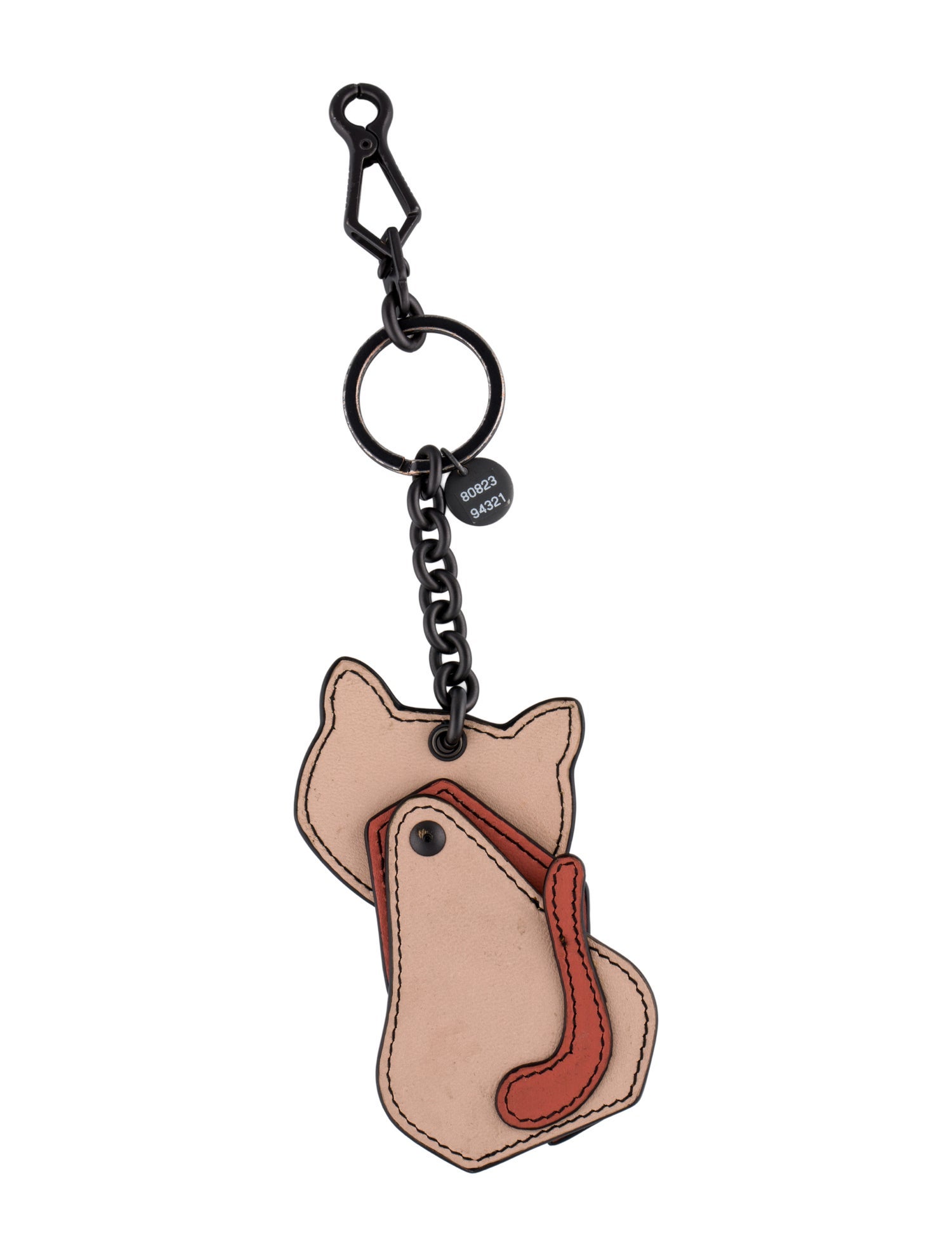 Bottega Veneta Pattern Print Cat Leather Keychain