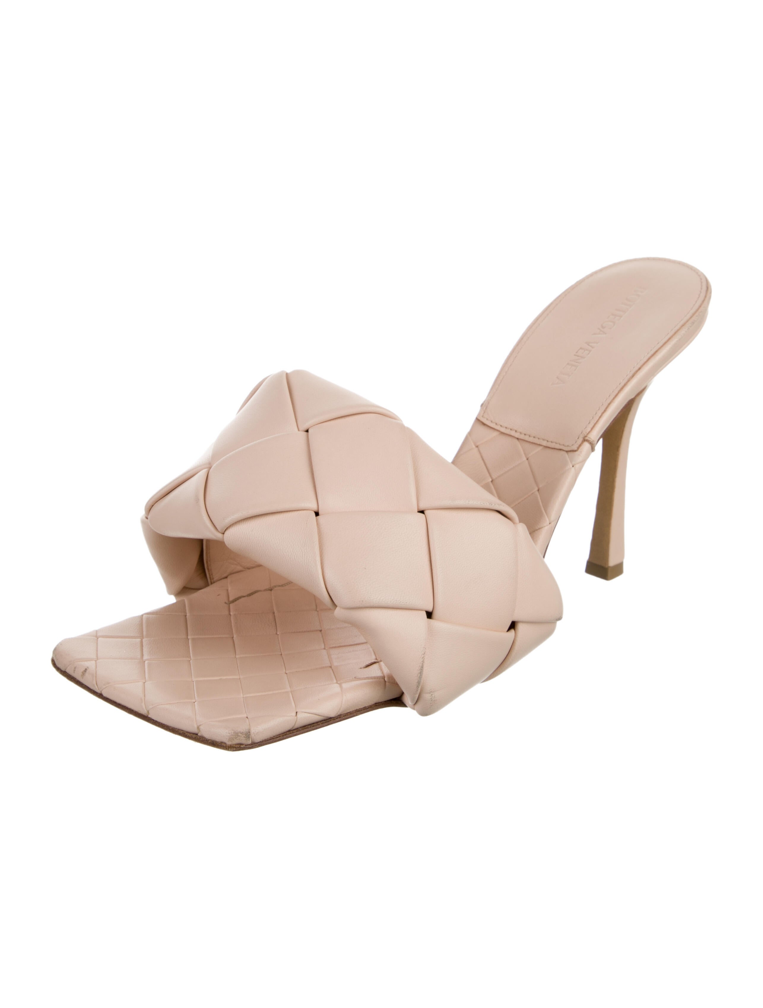 Bottega Veneta Intrecciato Weave Leather Slides