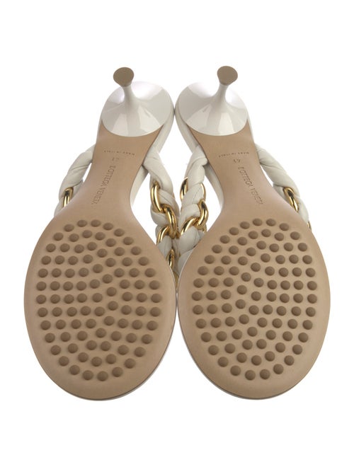 Bottega Veneta Leather Chain-Link Accents Slides