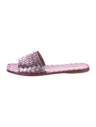 Bottega Veneta Intrecciato Weave Leather Slides